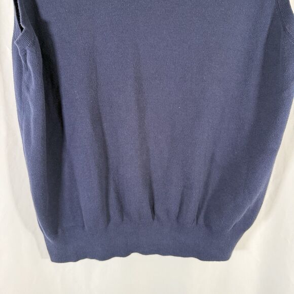 Polo Ralph Lauren Vest Men's XL Solid Blue Vneck 100% Pima Cotton Sleeveless - Picture 5 of 9